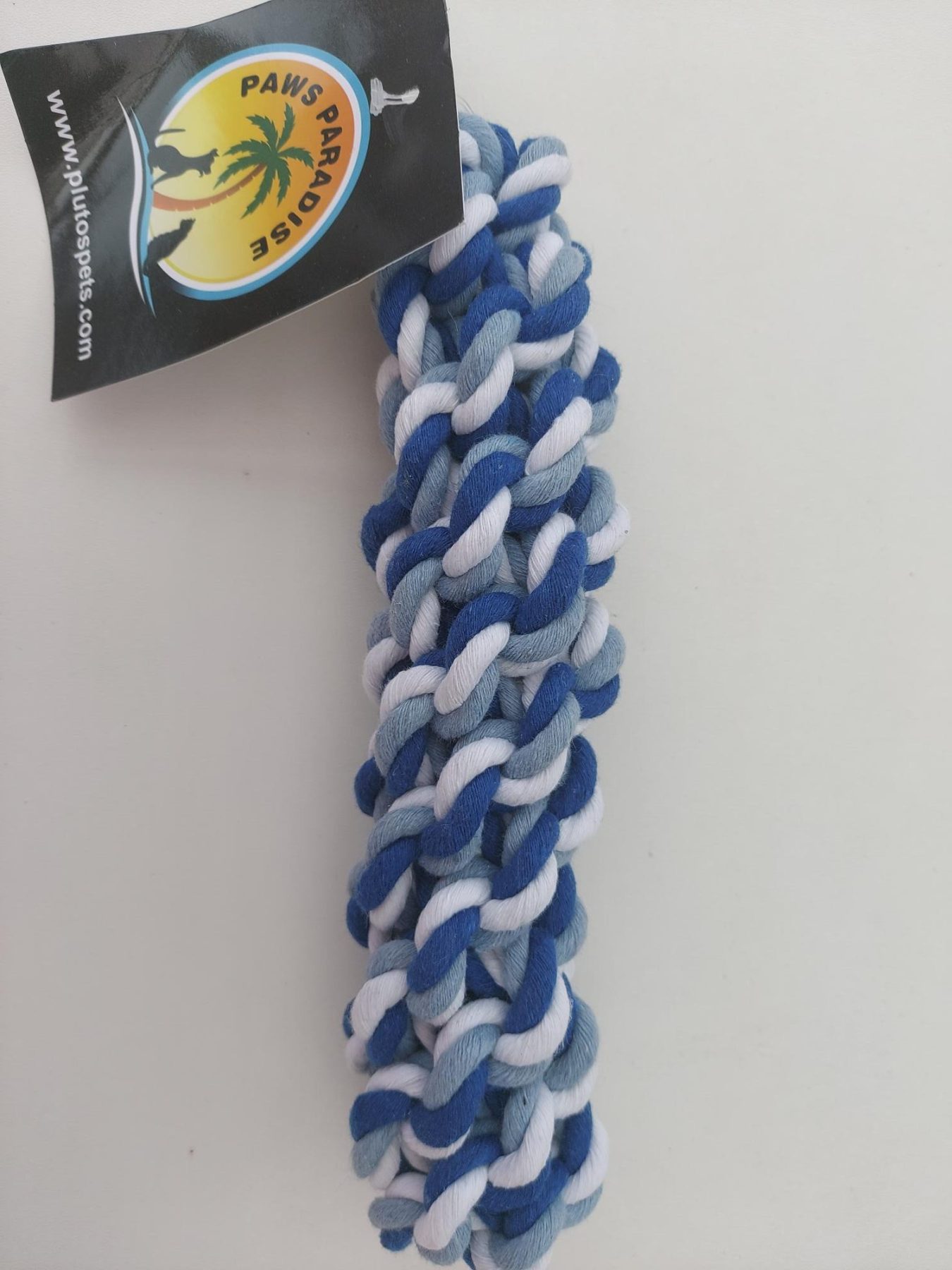 large knotted rope blue